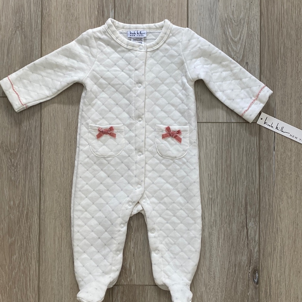 NWT Nicole Miller Baby Girl Footed Onesie 6-9 Months